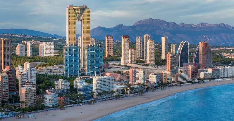 Vista de Benidorm para la página de diseño web y SEO local en Benidorm